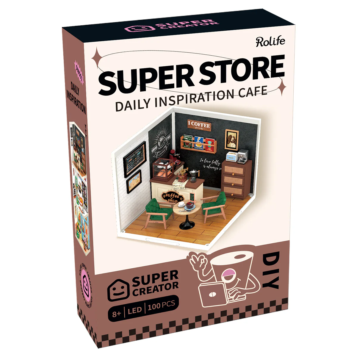 Rolife Super Creator Daily Inspiration Cafe DIY Miniature House Kit DW001 - Image 7