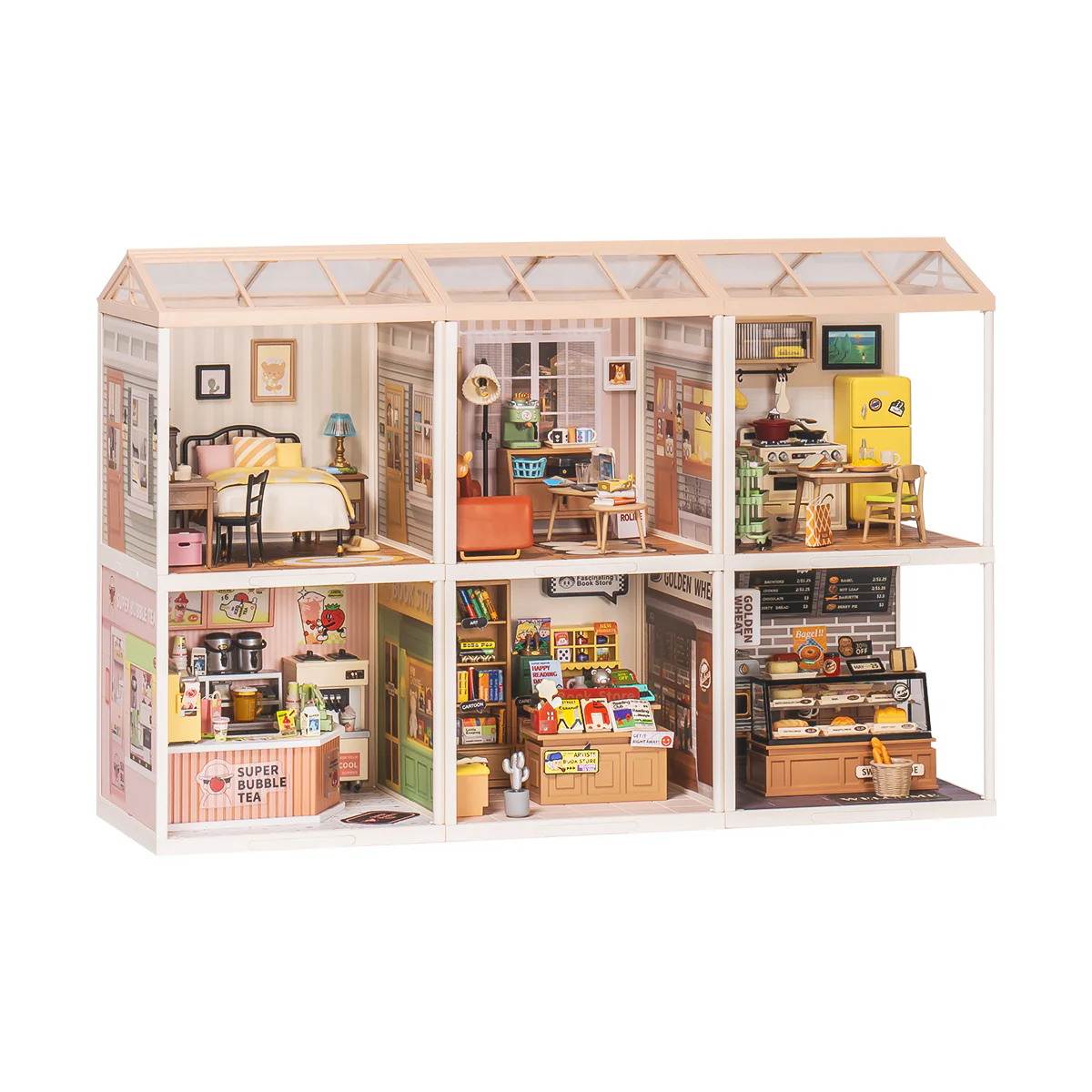 Rolife Super Creator 6 in 1 Six Grid DIY Miniature House - Image 3