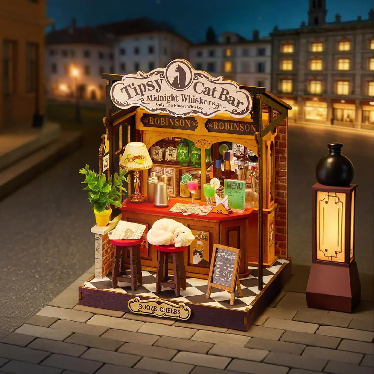 Rolife Tipsy Cat Bar DIY Miniature House DS054 - Image 2