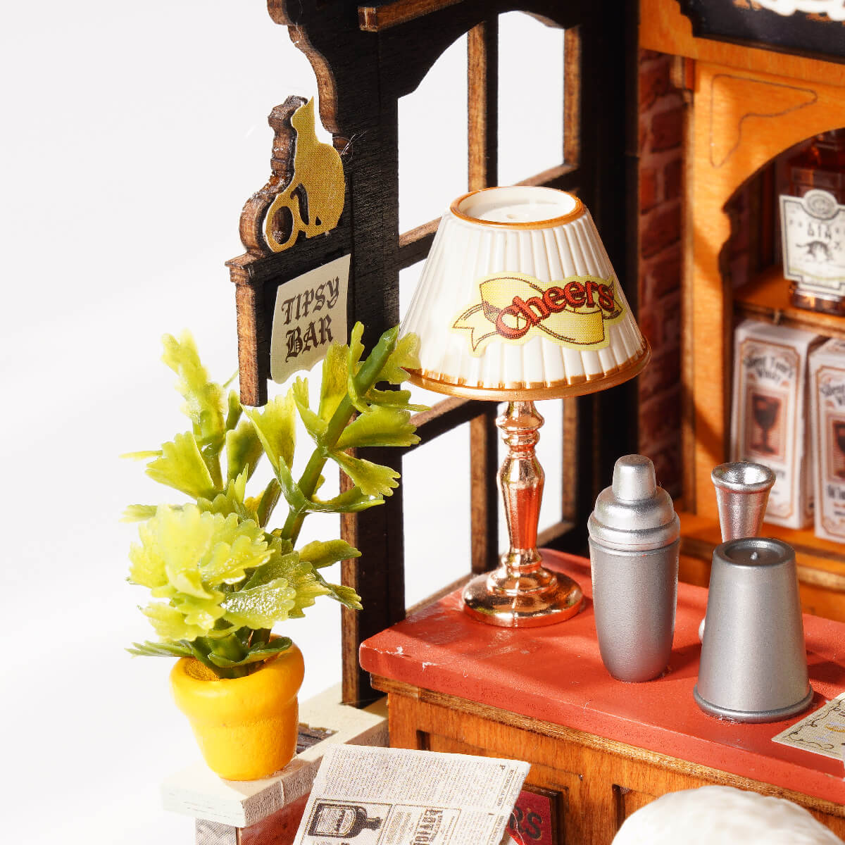 Rolife Tipsy Cat Bar DIY Miniature House DS054 - Image 5