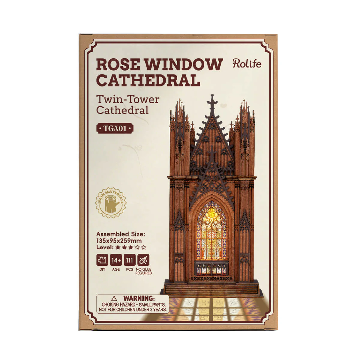 Rolife Twin-Tower Cathedral 3D Wooden Puzzle TGA01 - Image 6