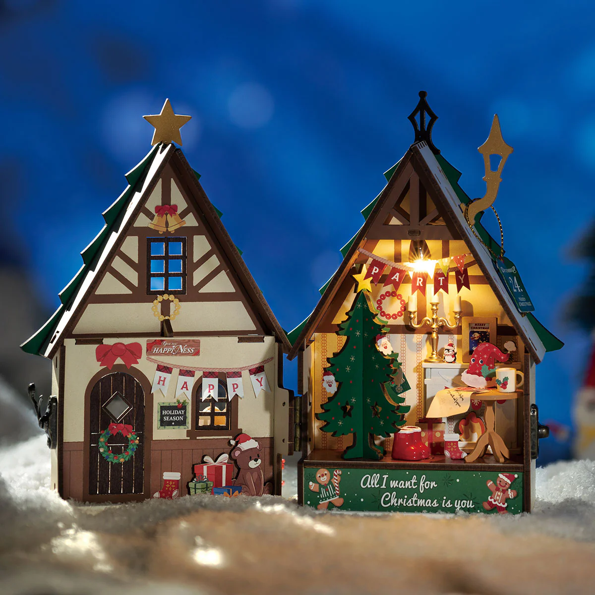 Rolife Twinkling Christmas House DIY Miniature House DS036 - Image 2
