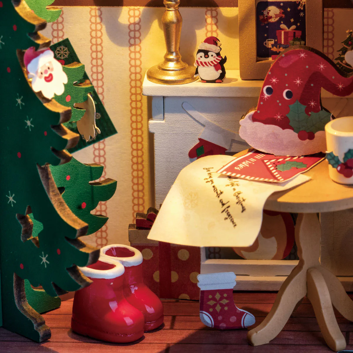Rolife Twinkling Christmas House DIY Miniature House DS036 - Image 3