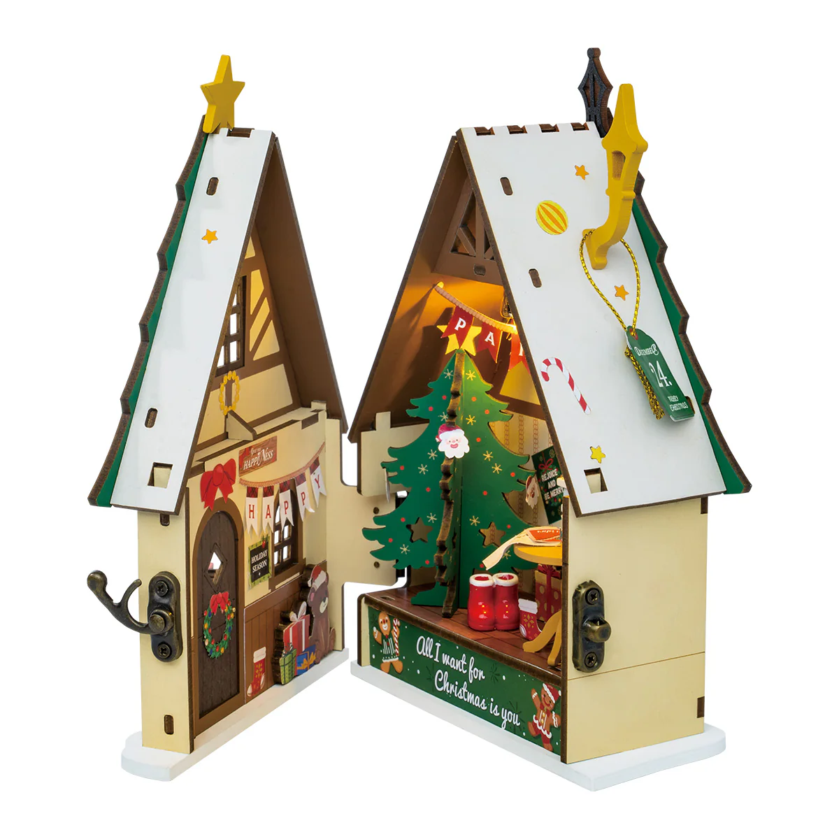 Rolife Twinkling Christmas House DIY Miniature House DS036 - Image 5