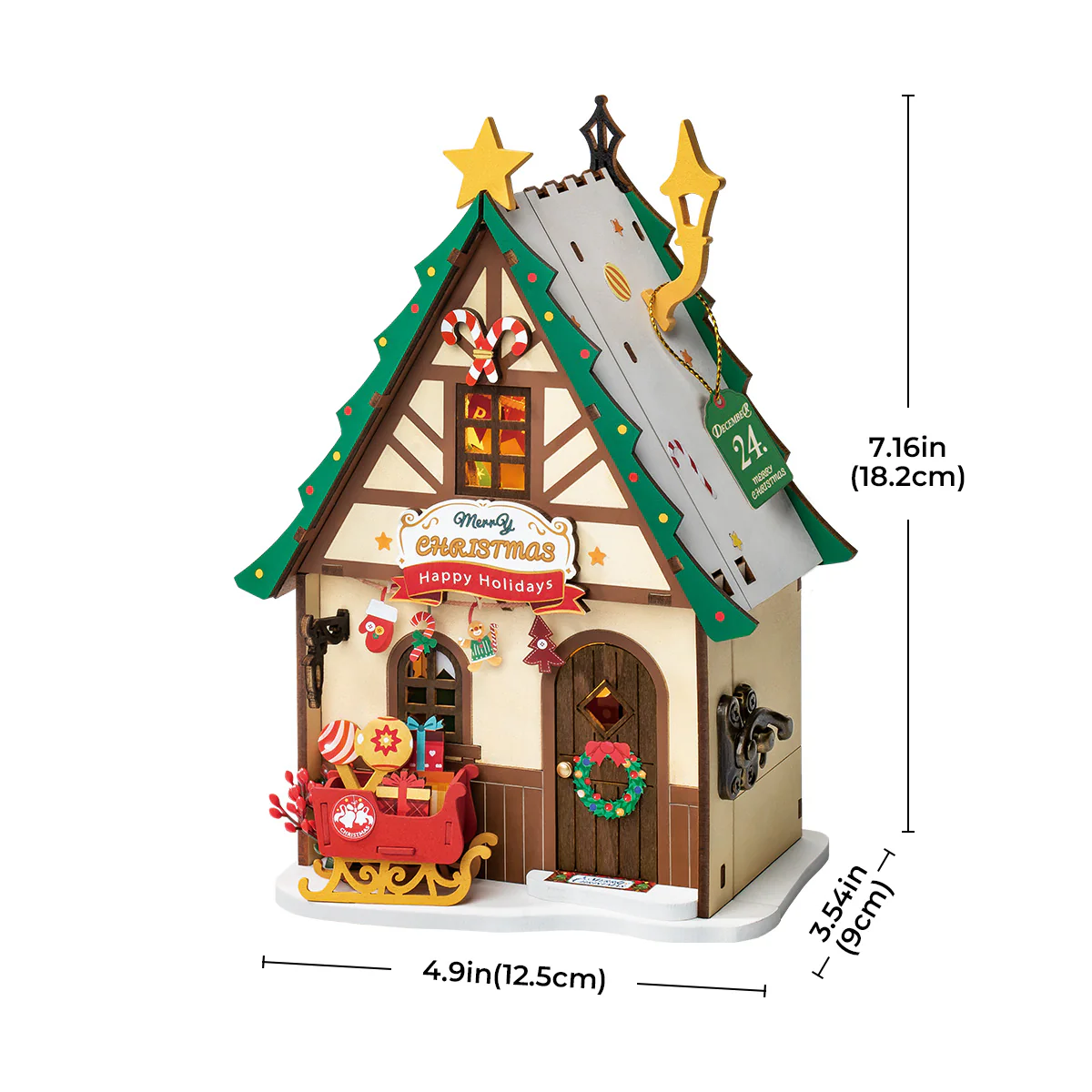 Rolife Twinkling Christmas House DIY Miniature House DS036 - Image 6