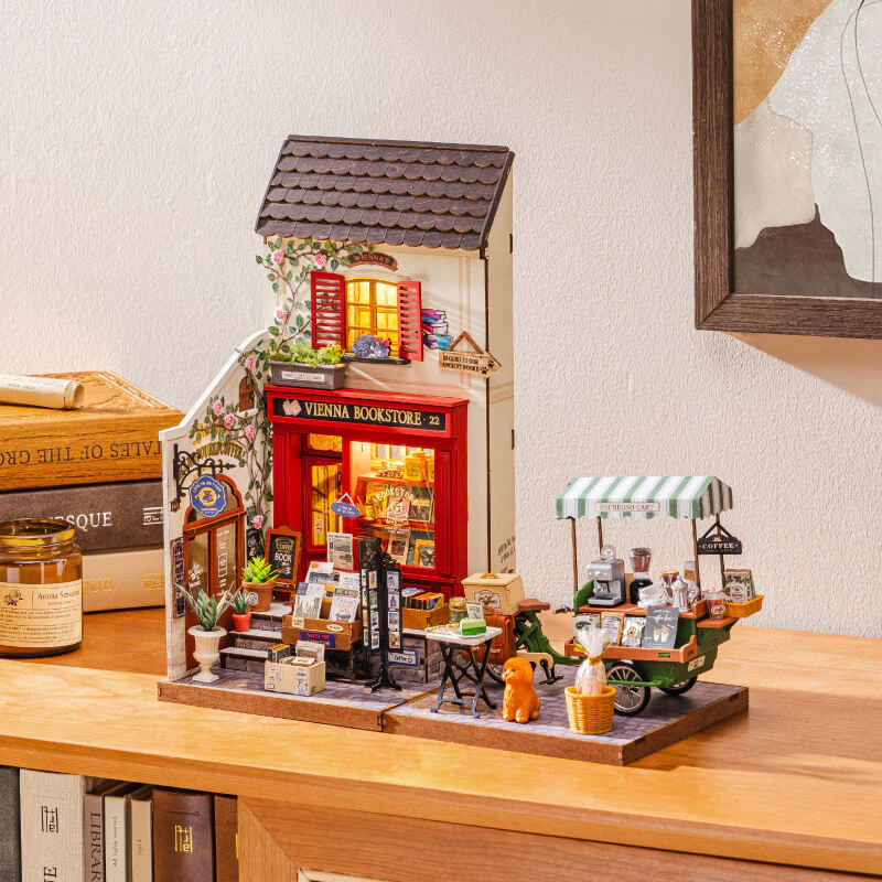 Rolife Vienna Bookstore DIY Miniature House DG183 - Image 5
