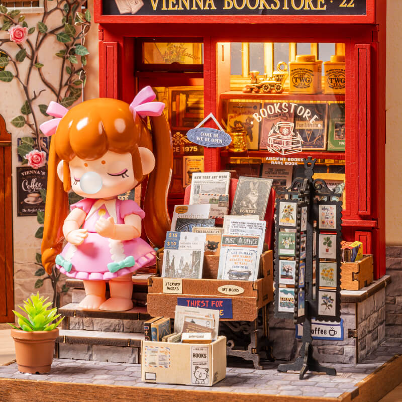Rolife Vienna Bookstore DIY Miniature House DG183 - Image 6