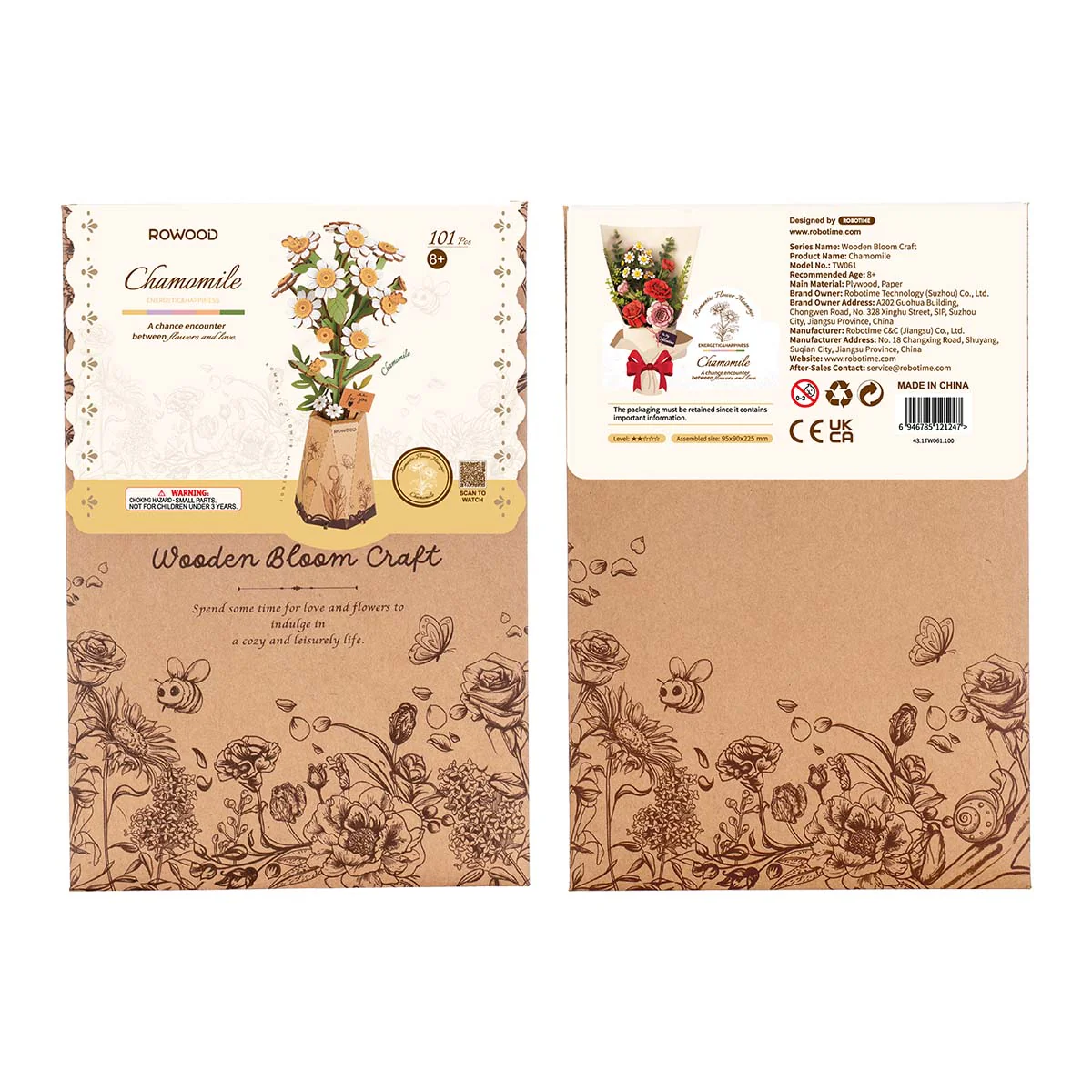 Rowood Chamomile DIY Wooden Flower 3D Puzzle TW061 - Image 5