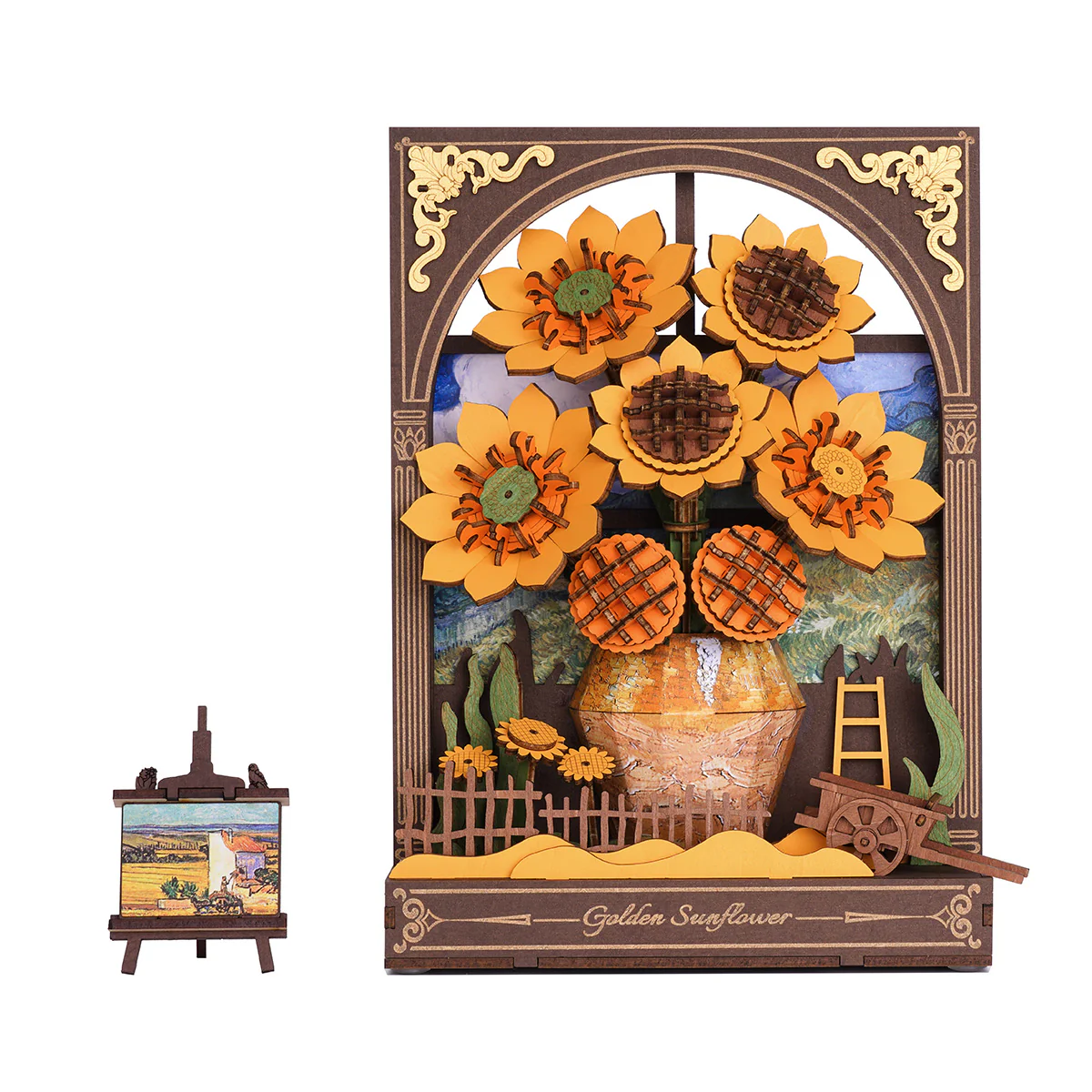 Rowood Golden Sunflower Wall Art 3D Wooden Puzzle TH002