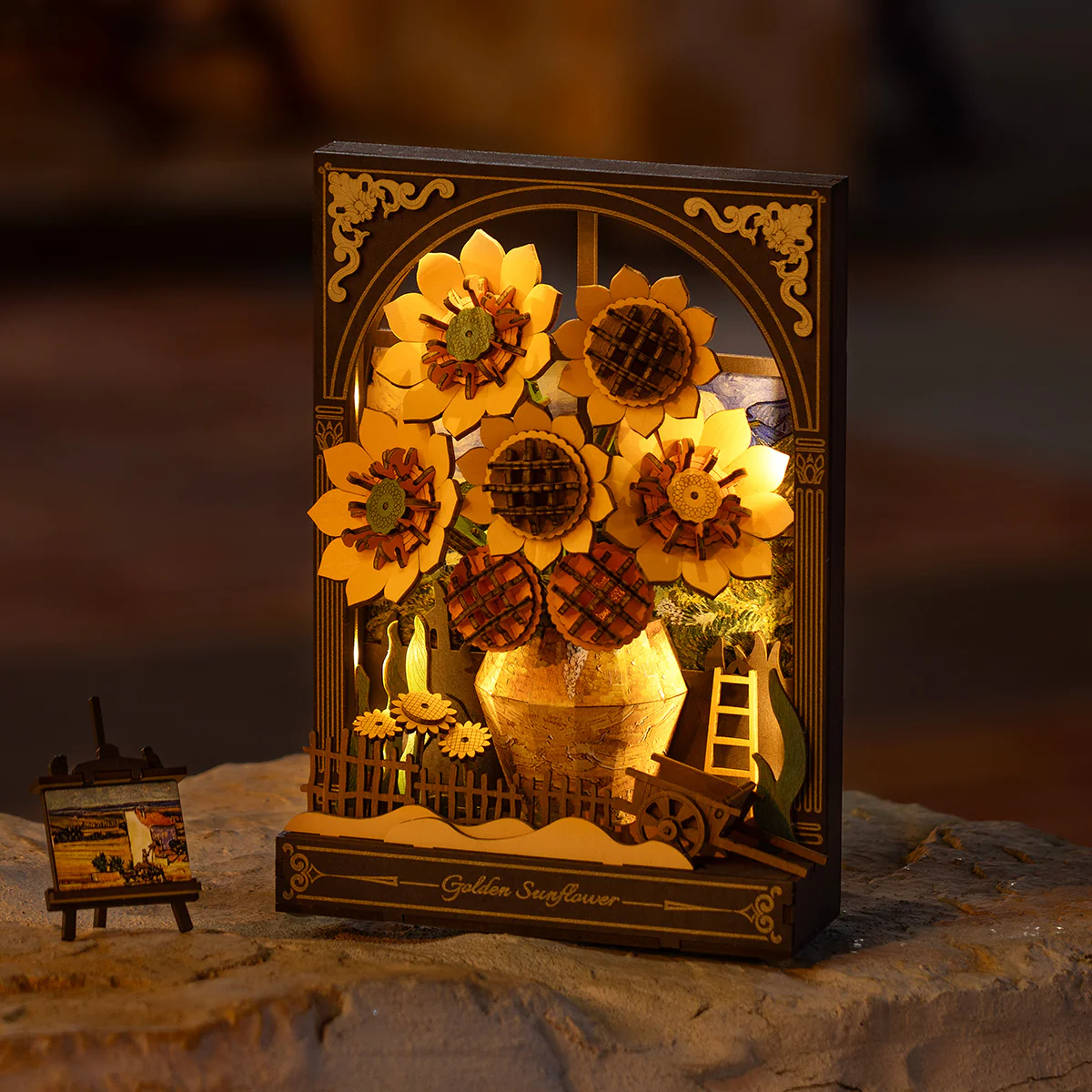 Rowood Golden Sunflower Wall Art 3D Wooden Puzzle TH002 - Image 2