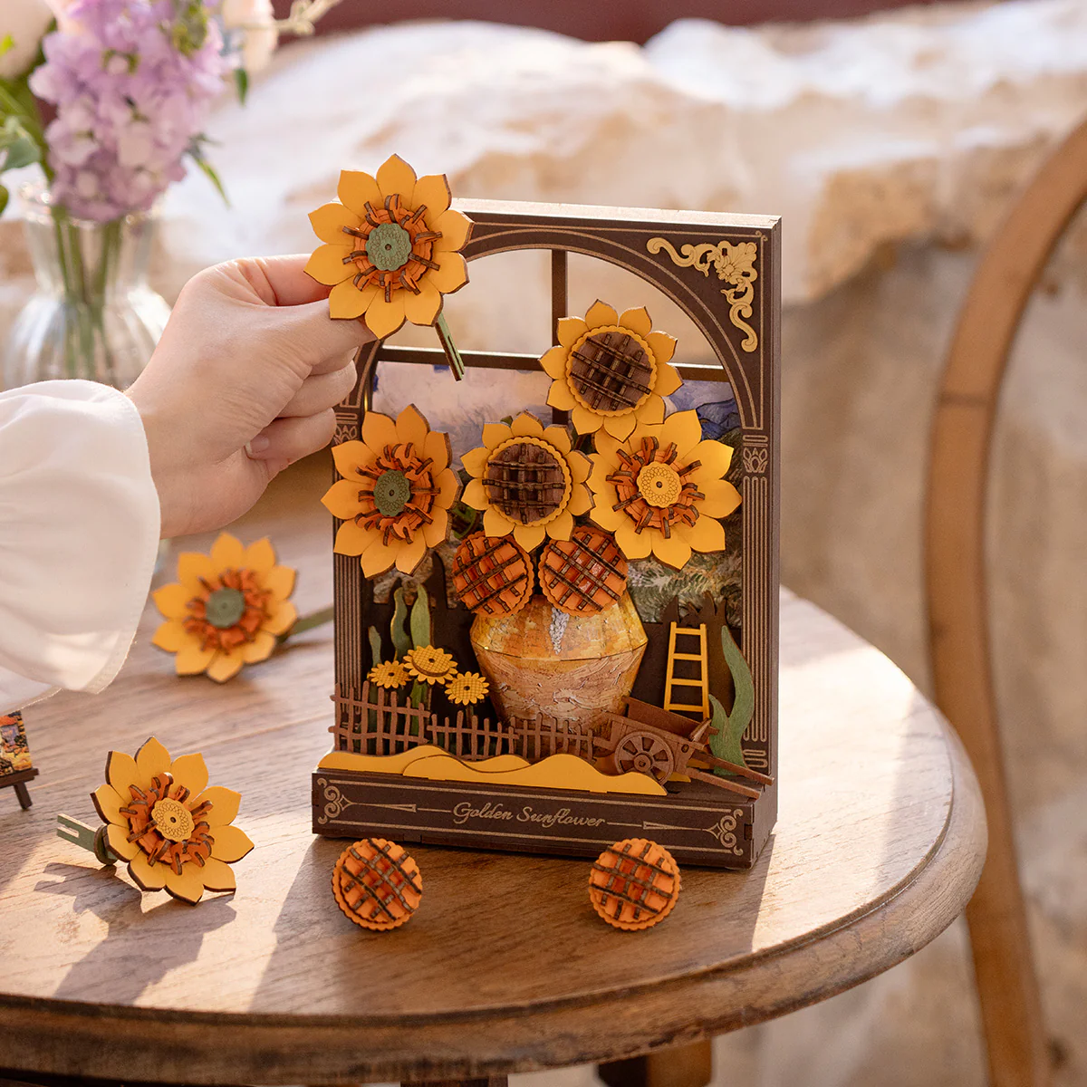Rowood Golden Sunflower Wall Art 3D Wooden Puzzle TH002 - Image 4