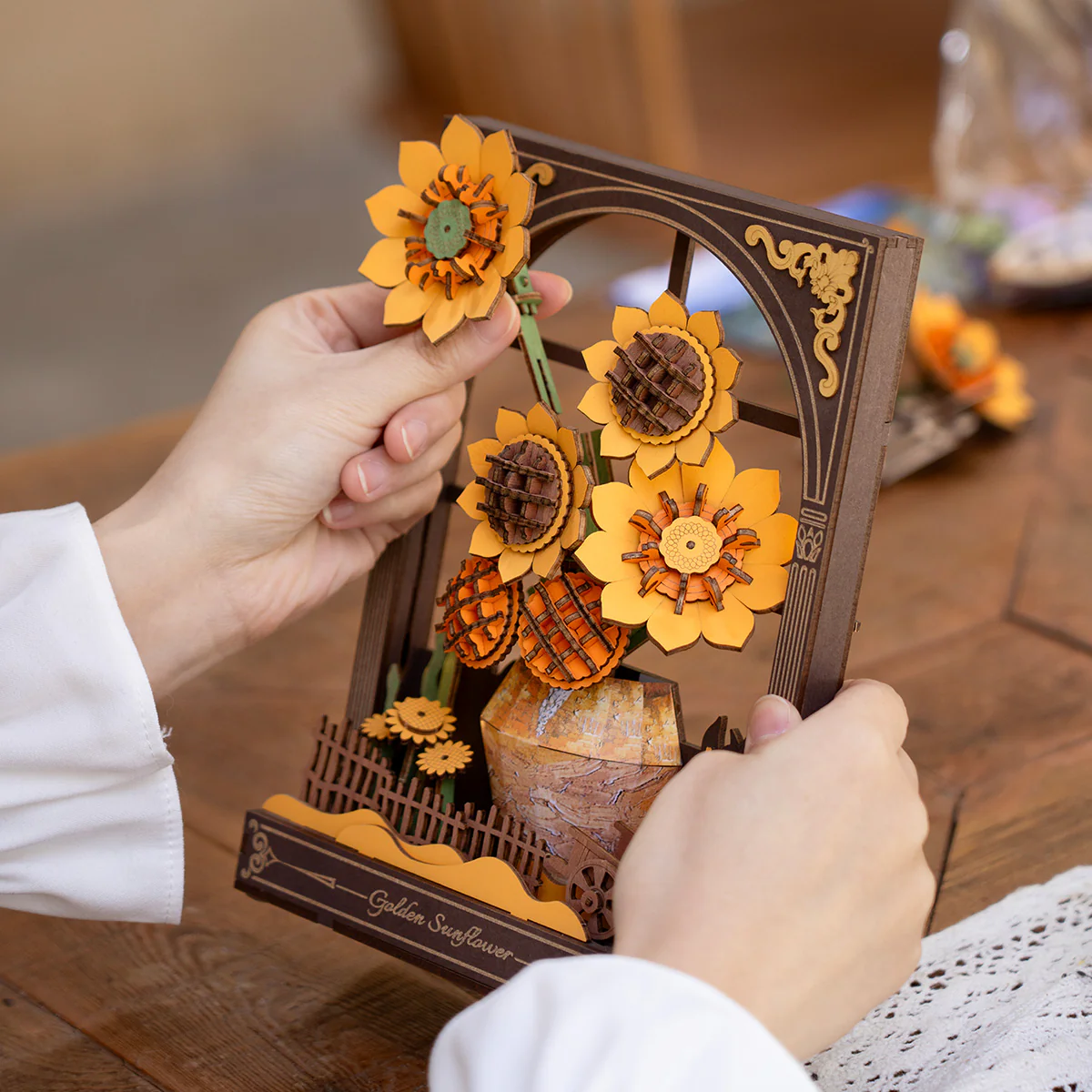 Rowood Golden Sunflower Wall Art 3D Wooden Puzzle TH002 - Image 5