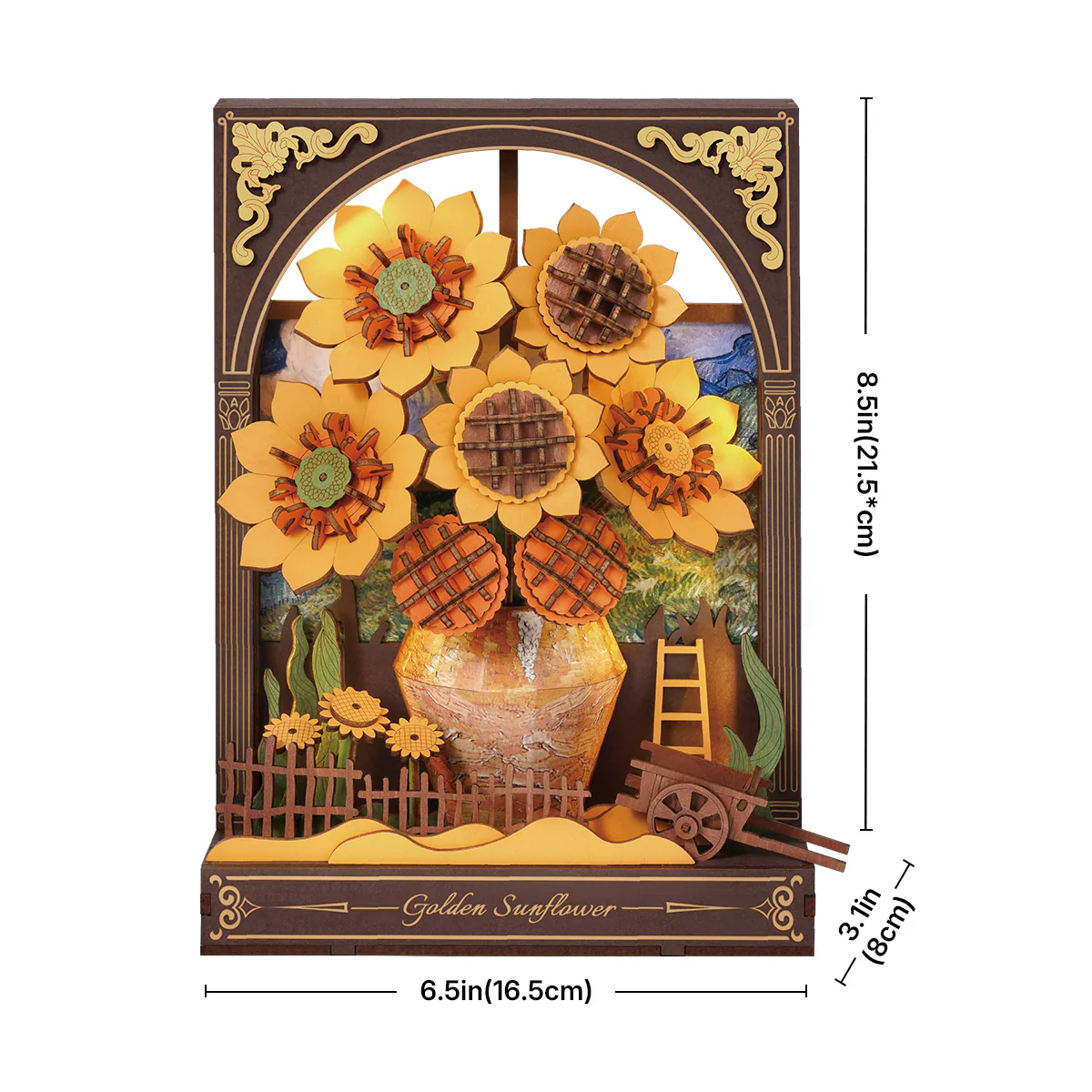 Rowood Golden Sunflower Wall Art 3D Wooden Puzzle TH002 - Image 6