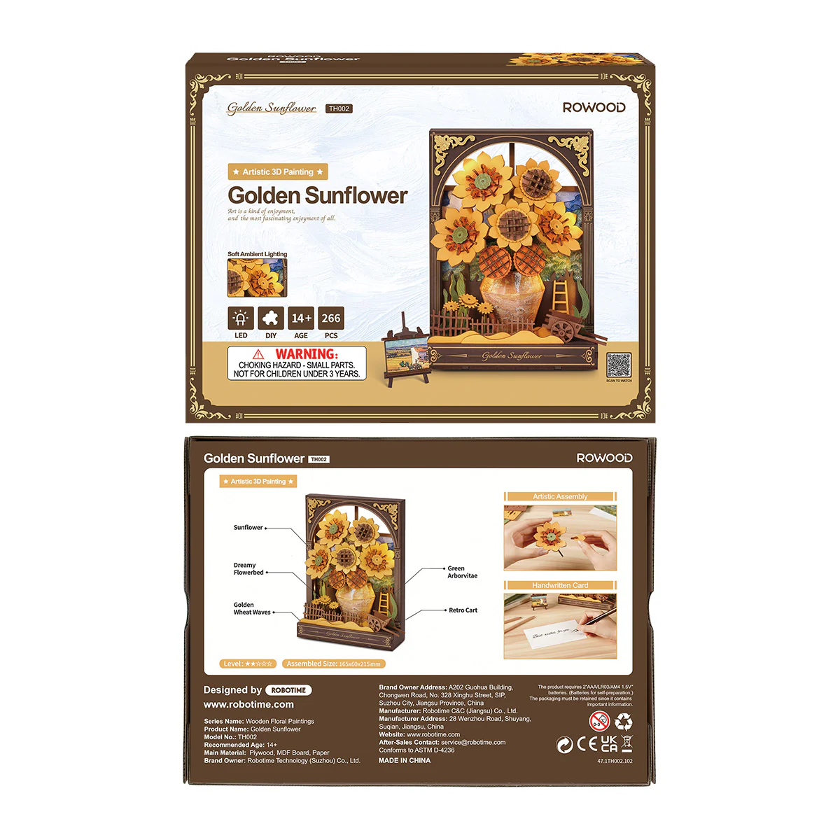 Rowood Golden Sunflower Wall Art 3D Wooden Puzzle TH002 - Image 7