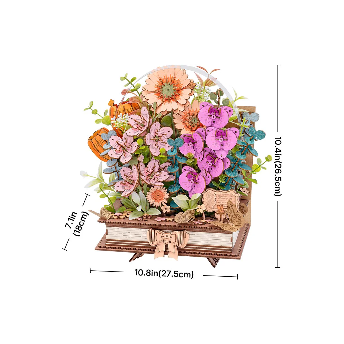 Rowood Wooden Blooming Book DIY Flower Bouquet 3D Puzzle TW04H - Image 7