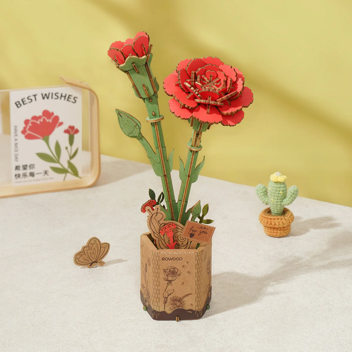 Rowood DIY Wooden Flower Bouquet 3D Wooden Puzzle TW01H - Image 13