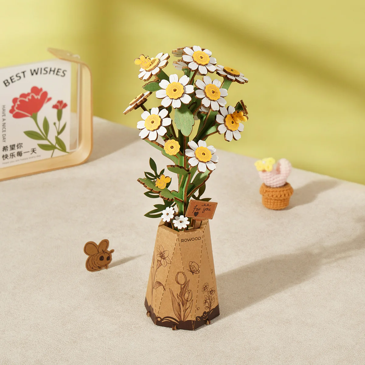 Rowood DIY Wooden Flower Bouquet 3D Wooden Puzzle TW01H - Image 14