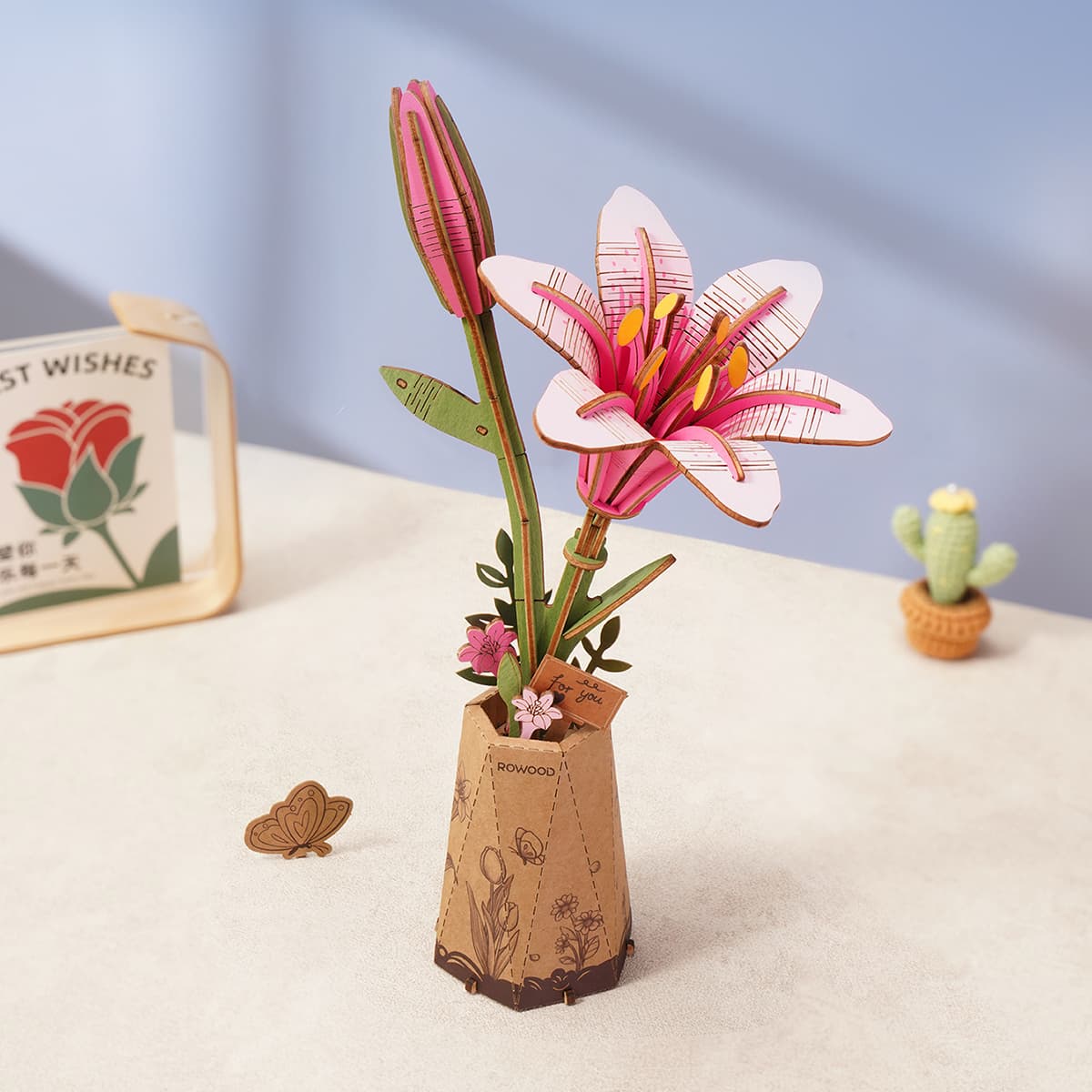 Rowood DIY Wooden Flower Bouquet 3D Wooden Puzzle TW01H - Image 16