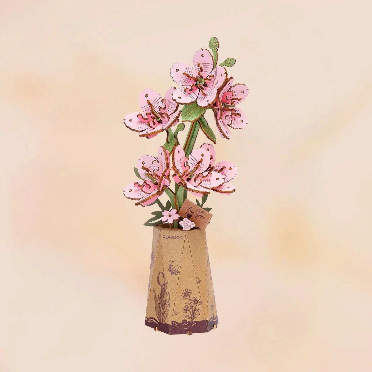 Rowood DIY Wooden Flower Bouquet 3D Wooden Puzzle TW01H - Image 19