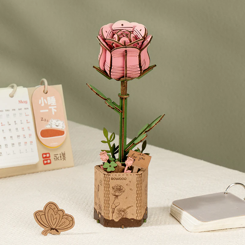 Rowood DIY Wooden Flower Bouquet 3D Wooden Puzzle TW01H - Image 7