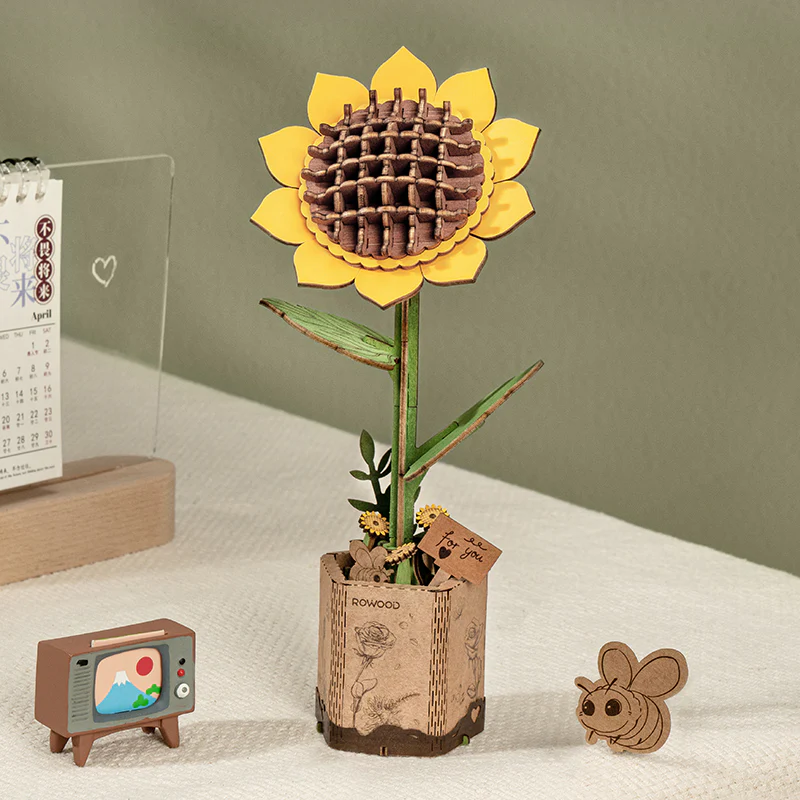 Rowood DIY Wooden Flower Bouquet 3D Wooden Puzzle TW01H - Image 9