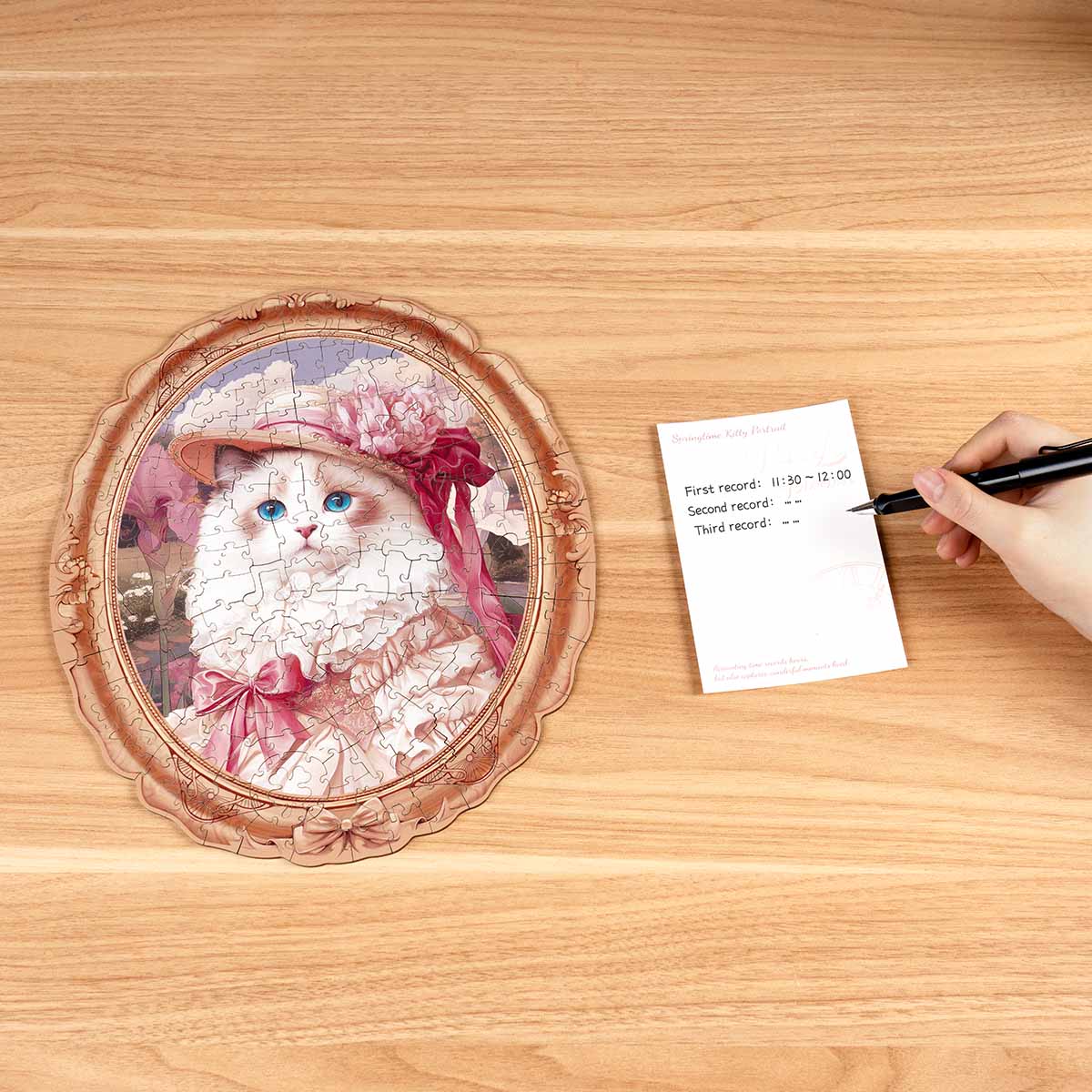 Rowood Springtime Kitty Portrait Wooden Jigsaw Puzzle - Image 4